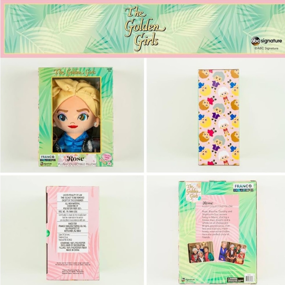 The Golden Girls ROSE Bedding Plush Pillow New - Picture 9 of 13
